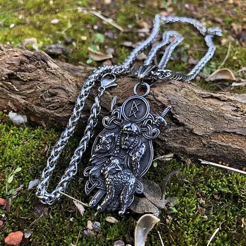 قلادة الفايكنج الشمال فالكيري فريا لوحة الفايكنج للرجال هدية الفايكنج الفولاذ المقاوم للصدأ مجوهرات قلادة الفايكنج, ستانلس ستيل, بدون أحجار كريمة in Kuwait