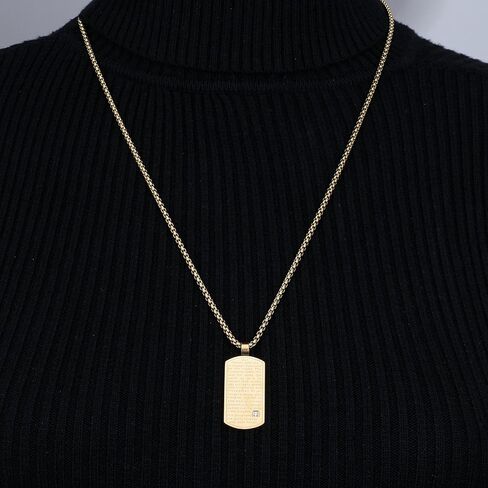 تشجيع مسيحي ملهم ديني مستطيل، قلادة لورد إنجليزي هدية للرجال والأولاد والأب والابن والبنات in Kuwait