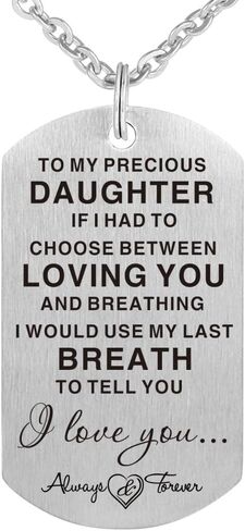 To My Precious Daughter Gift Necklace - I Love You Jewelry Pendant Present in Saudi Arabia