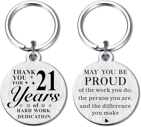 21 Year Work Anniversary Employee Gifts, 21st Work Anniversary Decorations, Thank You 21 Years Employee Anniversary Keychin Gifts in Kuwait