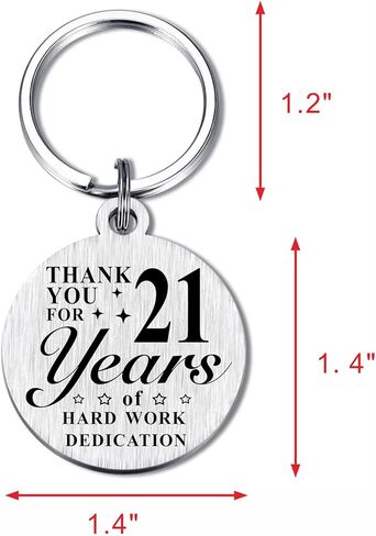 21 Year Work Anniversary Employee Gifts, 21st Work Anniversary Decorations, Thank You 21 Years Employee Anniversary Keychin Gifts in Kuwait