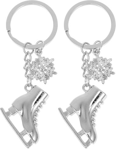 NOLITOY 2Pcs Ice Skates Keychain Metal Snowflake Keyring Decorative Key Charms Sea Animal Pendant Travel Souvenir for Backpack Purse Keys ( Silver ) in Kuwait