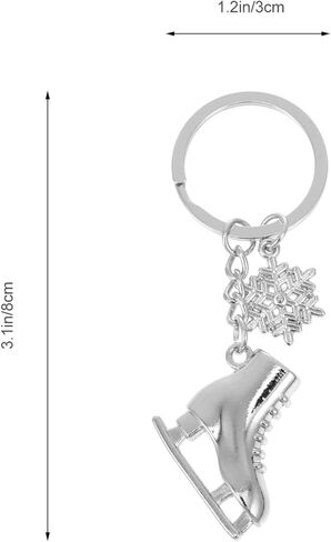 NOLITOY 2Pcs Ice Skates Keychain Metal Snowflake Keyring Decorative Key Charms Sea Animal Pendant Travel Souvenir for Backpack Purse Keys ( Silver ) in Kuwait