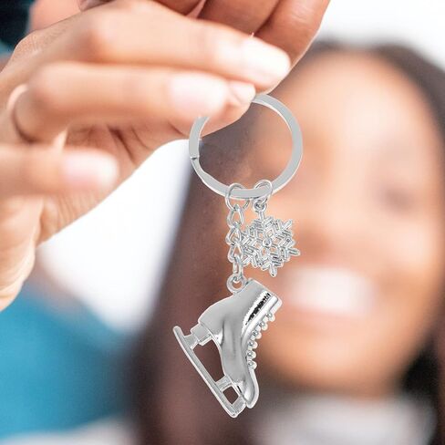 NOLITOY 2Pcs Ice Skates Keychain Metal Snowflake Keyring Decorative Key Charms Sea Animal Pendant Travel Souvenir for Backpack Purse Keys ( Silver ) in Kuwait