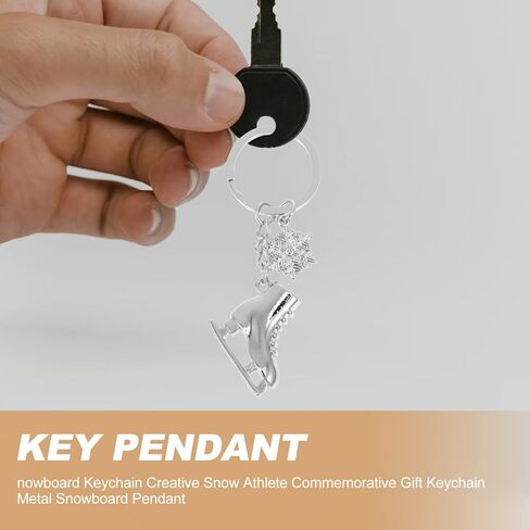 NOLITOY 2Pcs Ice Skates Keychain Metal Snowflake Keyring Decorative Key Charms Sea Animal Pendant Travel Souvenir for Backpack Purse Keys ( Silver ) in Kuwait