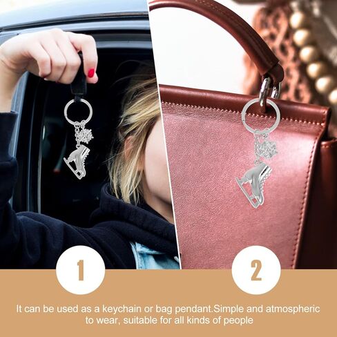 NOLITOY 2Pcs Ice Skates Keychain Metal Snowflake Keyring Decorative Key Charms Sea Animal Pendant Travel Souvenir for Backpack Purse Keys ( Silver ) in Kuwait