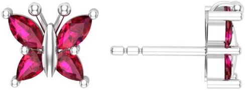 Silver Smile 925 Sterling Butterfly Stud Earrings with Push Backs, Attractive Marquise Cut Earrings For Women, Rhodium Plated For Beautiful Shine, Prefect Gift For Birthdays and Anniversary in Kuwait