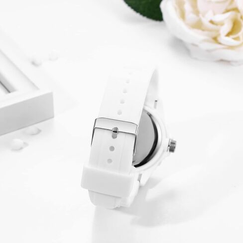 JewelryWe سيليكون باند ملون جيلي ساعة يد مستديرة تناظرية كوارتز ساعات عادية للرجال النساء الطلاب المراهقين لعيد الحب in Saudi Arabia