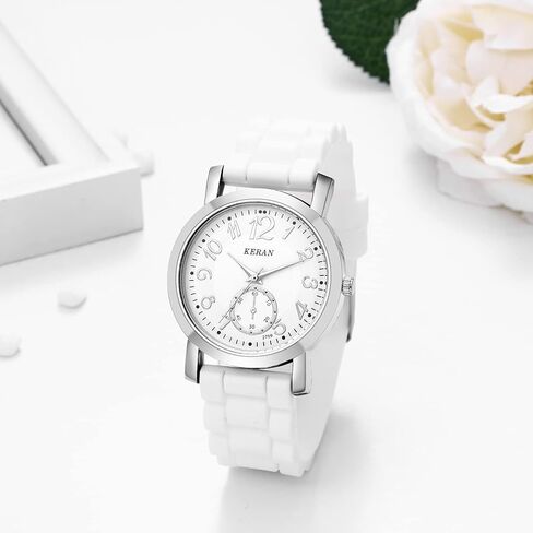 JewelryWe سيليكون باند ملون جيلي ساعة يد مستديرة تناظرية كوارتز ساعات عادية للرجال النساء الطلاب المراهقين لعيد الحب in Saudi Arabia