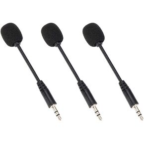 Sanpyl 3PCS Mini Microphone, 3.5mm 3Pcs/Set Jack Adjustable Flexible Extended Mini Microphone Portable Plug in Mic for Computer Mobile Phone, Video Recording