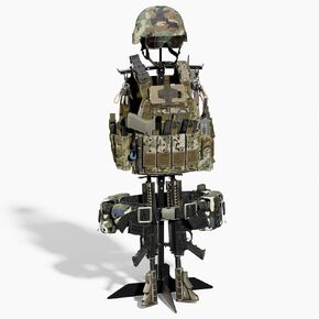 Tactical Military Gear Stand, Heavy Duty Tactical Gear Support Stand Helmet Vest Belt Rack, Motorcycle Helmet Holder Stand Display Organizer, Indoor Home Garage, Black