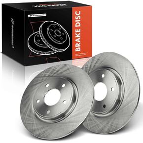 A-Premium 12.99 inch (330mm) Front Drilled and Slotted Disc Brake Rotors Compatible with Select Dodge, Chrysler, Ram and Volkswagen Models - Grand Caravan, Journey, Town & Country, Pacifica, Voyager