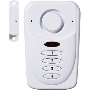 SABRE Elite Wireless Door Alarm with Exit/Entry Delay Mode, Home Mode & Keypad, Deters Intruders w/ 120dB Alarm Heard Up to 1,500 ft, Versatile Settings, Works on Both Left & Right Side Opening Doors