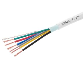 22 AWG 6 Conductors Shielded Security Alarm Wire Cable, Riser Alarm Control Cable, 125ft Spool Full Copper for Fire/Sound/Security Burglar Station Wire Security