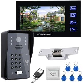 Touch Key 7 Lcd RFID Password Video Door Phone Intercom System Kit+ Electric Strike Lock+ Wireless Remote Control unlock