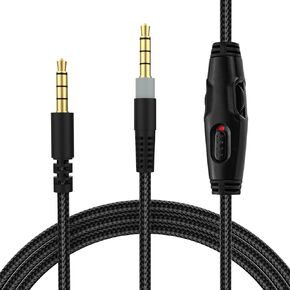 Alitutumao Hyperx Cloud Alpha Cable, 3.5mm Headphones Audio Cord Compatible with HyperX Cloud Alpha & Cloud Mix Gaming headsets with Inline Mute & Volume Control (No Inline Mic, Black)