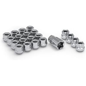 White Knight 791309-1SAM Chrome M14 x 1.50 مجموعة صواميل الجوزة ذات النهاية المفتوحة مع أقفال للعجلات، 20 حزمة
