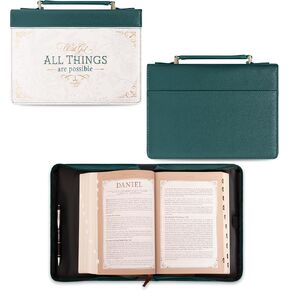 Christian Art Gifts Dark Purple Fashion Bible Cover for Women: Mercies are New - Lam. 3:22-23 Inspirational Scripture, Vegan Leather Book Carry Case w/Sleeves, Zipper, Pocket & Pen Storage, Medium in Kuwait