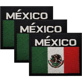 5PCS Mexican Flag Patch, Mexico Patches for Vest, Molle Military Patches for Army Tactical Backpack & Jackets with Loops and Hook (5PCS)