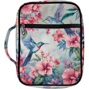 3D Deer USA Flag Bible Cover for Women Multifunctional Bible Protection Case with Pockets Study Church Bags Multi Pocket Bible Studying Bags with Large Capacity