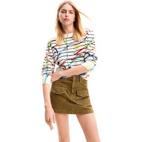 Desigual Women's Short Striped Arty Pullover