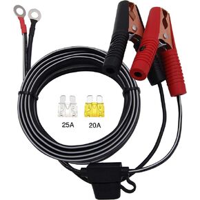 14.8ft / 4.5m 14 AWG Extension Cord Eyelet Terminal with Battery Clamp 12V/ 24V Battery Clip-On for High-Power Inverter,Boat,RV Battery,air Pump,car Fridge,car Cooler,cart Fan and Other Device