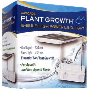 Penn-PLAX Cascade Plant Growth LED Clip-On Light for Rimless Aquariums – Great for Aquatic and Non-Aquatic Plants – 12-Bulb Multicolor