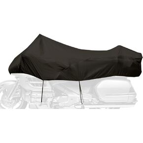 Dowco Guardian 05140 Travel Ready Water Resistant Reflective Premium Motorcycle Half Cover: Black, Large Touring