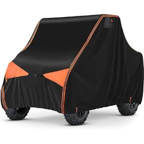 UTV Cover 2-3 Seaters, Side by Side Cover Waterproof Windproof 600D Heavy Duty Outdoor Ranger Cover with Reflective Strips Compatible with Polaris Ranger RZR Can Am Defender Maverick Kawasaki Mule