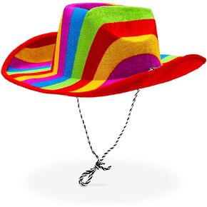 Rainbow Cowboy Hat for Pride Parade, Costume Party (Adults One Size) in Kuwait