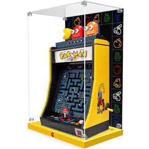 علبة عرض أكريليك لمجموعة ألعاب بناء آلة Lego Pac-Man Arcade، صندوق عرض مقاوم للغبار لآلة Lego Pac-Man Arcade 10323، صندوق ديكور مخصص وخلفية مرسومة بدقة عالية
