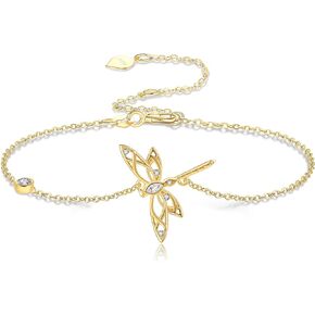 14k Real Gold Animal/Italian Horn/Sun Bracelet Cute Bracelets For Women Girls Christmas Birthday Valentine'S Day Gift