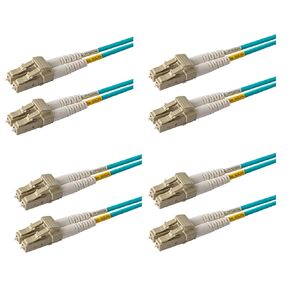 1-Pack 500 Feet Multimode 10G OM3 50/125 Fiber Optic Patch Cable, Duplex LC to LC, Aqua Riser OFNR Cable Jacket