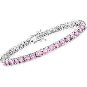 Ross-Simons 9.25 ct. t.w. Simulated Pink Sapphire Tennis Bracelet in Sterling Silver. 7 inches