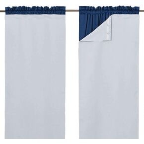 NICETOWN White Curtain Liner Panels - Black Out Drapes Liners for 45 inch Long Curtains, Thermal Insulated Curtains Liner for Windows (Set of 2 Panels, Each is 27" x 40", Greyish White)
