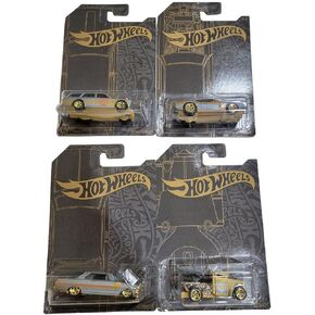 Hot Wheels 51st Anniversary Satin and Chrome Series Bundle with Chevy, Datsun, Firebird, and Chase Diecast Vehicle
