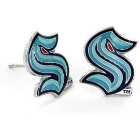 Aminco NHL Seattle Kraken NHL Seattle Kraken Logo Post Earrings, Team Color, One Size