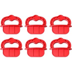 6pcs Gap Deck Board Spacer Guide Red 1/4" Handheld Deck Board Jig Rings for Pressure Treated, Composite, PVC, Plank, Hardwood Decking Tool