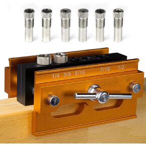 دليل حفر وتد ذاتي التمركز للثقوب المستقيمة، طقم وتد لأعمال النجارة، عرض وتد قابل للتعديل للثقوب المستقيمة، مجموعة نجار البسكويت مع 6 البطانات in Kuwait