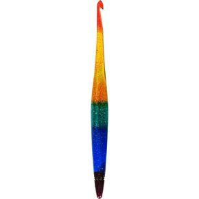 Ommi Ergonomic Handle Crochet Hooks | Handcrafted 7’’ Crochet Hook | Knitting Needle, Craft Yarn Weave | Best Gift! (4.5 mm, Rainbow)