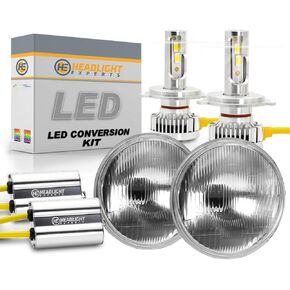 H6024 LED 7" Round Dual Beam Glass Sealed Beam Plug and Play Conversion Kit for Classics
