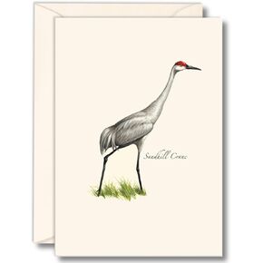 Earth Sky + Water - Sandhill Crane Notecard Set - 8 Blank Cards with Envelopes
