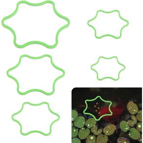 5pcs Aquarium Floating Plant Rings, Foam Floating Plant Corral Flower Shaped Betta Fish Feeding Rings Fish Tank Duckweed Food Ring for Intercepting Floating Plants (Black)