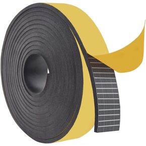 Self Adhesive Rubber Strips 1/8 (.125)" Thick X 1" Wide X 10'Long, Solid Neoprene Rubber Roll with Stick Backing,Perfect for Pads, Gasket, DIY Projects