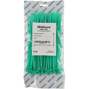 Extreme High Heat Resistant Cable Zip Ties 8 Inch Heavy Duty Green Zipties 100pcs,Weather Proof Plastic Tie Wraps Heat Stabilized 40 Pounds Tenstil Strength for Duct,Apply to Temp 266 Degree F