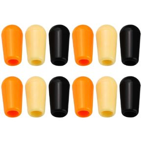 12x 3 Way Guitar Toggle Switch Tips Top Hat Toggle Selector Tip Plastic Pickup Selector Switch Knob Cap for Electric Guitar Parts Accessories Switch Cap 3 Color s
