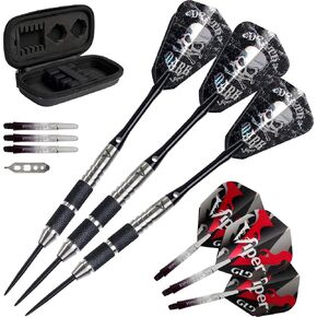 Viper by GLD Products Desperado 80% Tungsten Steel Tip Darts with Storage/Travel Case: Death Mark, 24 Grams , Black