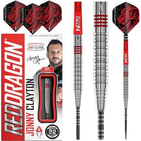 RED DRAGON Jonny Clayton Original 2.0 Premium Tungsten Darts Set with Flights and Stems
