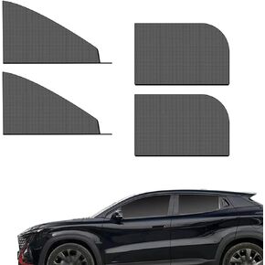 4 PCS Car Side Window Sunshades, Thickened Double-Layer Elastic Mesh Design Foldable Sunshades for Front Rear Side Windows, Decorative Accessories, Suitable for Most Cars, SUVs (Black)