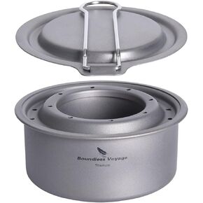 Boundless Voyage Camping Titanium Spirit Alcohol Stove with Pot Stand Backpacking Wood Stove Outdoor Mini Wood Furnace Burner Ti2013C